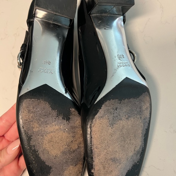 Gucci side buckle patent leather small stacked heel - Picture 2 of 5